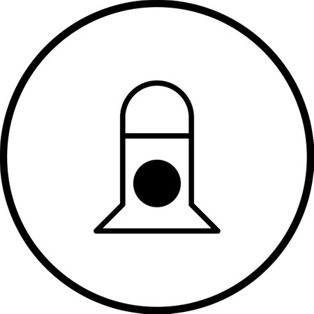Minimalist icon of a missile or rocket within a circle design concept vector illustration for creative projects.のイラスト素材