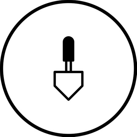 A minimalist black and white icon featuring a download symbol with a downward arrow, enclosed within a bold circle. Perfect for web design, app development, and user interface design.のイラスト素材