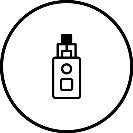 A modern vape pen icon, symbolizing electronic cigarette technology and lifestyle. Vector design in black and white, isolated for graphic purposesのイラスト素材