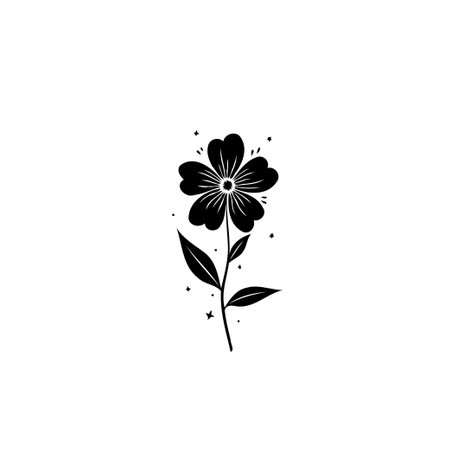 A simple and elegant black and white illustration of a flower. Perfect for minimalist designs and nature-themed projects.のイラスト素材