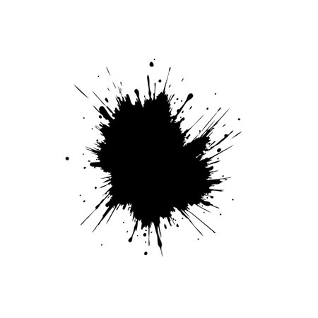 A bold, minimalist black ink splatter design. Perfect for abstract backgrounds, artistic projects, or adding a grunge element to your creative work.のイラスト素材
