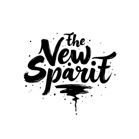 This design features a beautifully crafted lettering artwork with the phrase 'The New Spirit', perfect for adding an inspirational touch to various creative projects.のイラスト素材