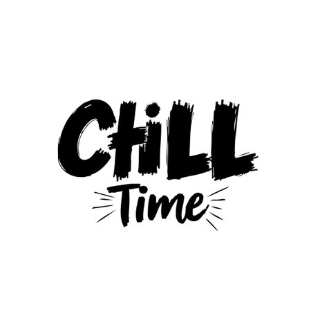 Minimalist design of the words 'Chill Time' ideal for posters, social media content, and apparel, promoting relaxation, leisure and enjoyment of downtimeのイラスト素材