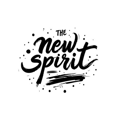 Elegant black and white graphic featuring the words 'The New Spirit'. Perfect for inspirational content, motivational designs, and fresh creative projects.のイラスト素材