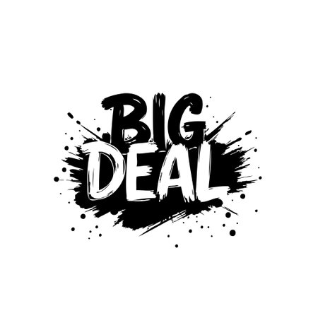 Eye-catching 'Big Deal' graphic in black and white, perfect for sale announcements, promotions, and marketing materials, designed to grab attention instantly.のイラスト素材