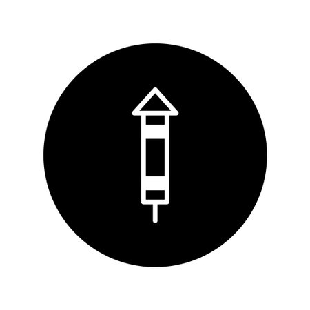 A minimalist firework illustration on a black background, perfect for adding a festive touch to holiday designs and celebratory events.のイラスト素材