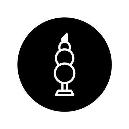 A minimalist abstract illustration showcases a retro lava lamp against a bold black background. Its...