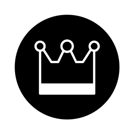 A minimalist and elegant illustration of a crown icon within a circle. Symbolizing power, royalty, and leadership, this design is ideal for conveying luxury and success.のイラスト素材