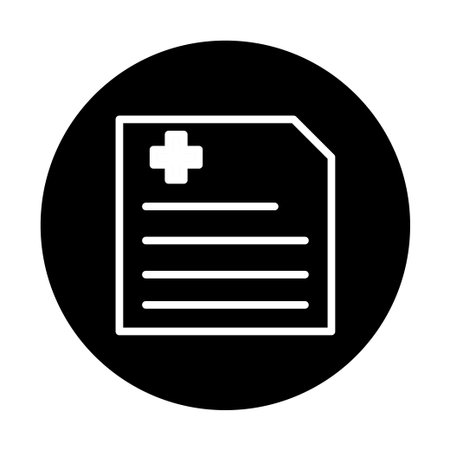 Medical report icon. Illustration of healthcare and diagnostics. Ideal for medical presentations, websites, and mobile apps. Clear depiction of patient information and essential healthcare data.のイラスト素材
