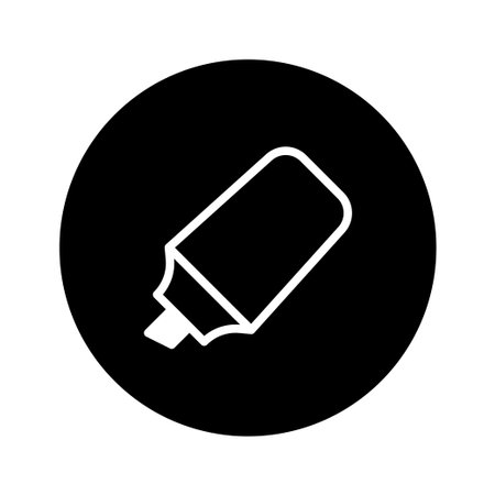 A clean and minimalist icon featuring a marker with a white outline, set against a solid black background. The simple design is modern and versatileのイラスト素材