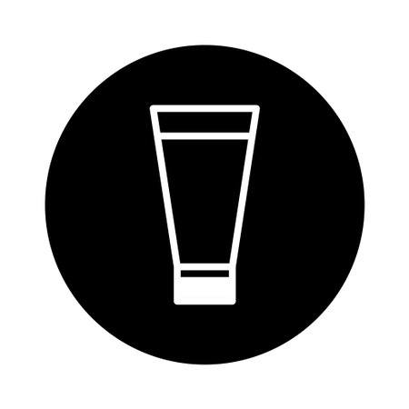 A clean and simple icon of a skincare product, perfect for branding and promoting beauty or personal care, representing a focus on health and wellness.のイラスト素材