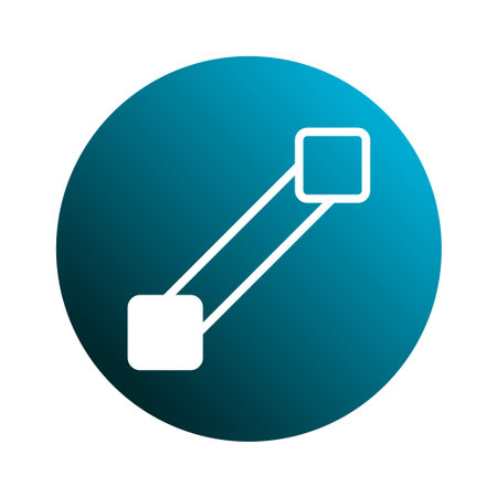 A clean and minimalist design featuring interconnected nodes and lines, representing connection, communication, and technology in a modern abstract style.  The blue circle backdrop adds depth.のイラスト素材