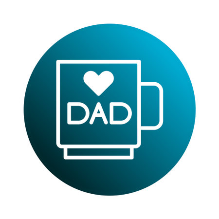 A vector graphic of a mug with a heart and the word 'DAD' on it, perfect for Father's Day celebrations. A simple gift for any amazing fathers out thereのイラスト素材