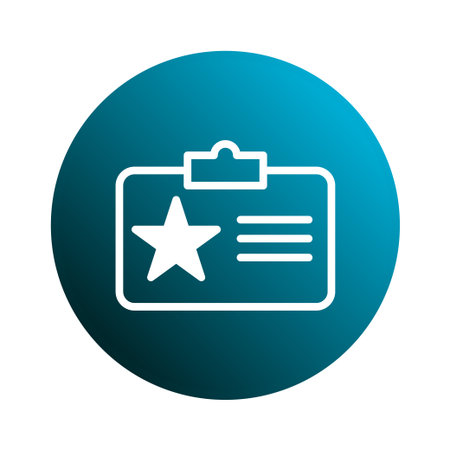 An icon vector design displaying a badge identification for verification access control. The modern graphic provides easy communication for business and security elements.のイラスト素材