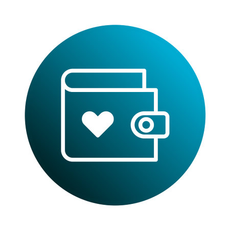 A clean vector illustration of a wallet with a heart, representing love for finance, digital banking, and secure online payments, ideal for apps and websites.のイラスト素材