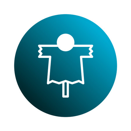 A simplistic, yet charming scarecrow icon. Ideal for autumn themed design, harvest festivals, or anything related to farming and rural life, providing a clean designのイラスト素材