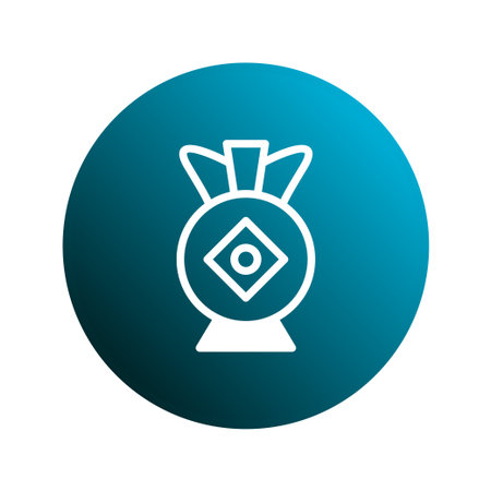 An icon representing a decorative wealth bag against a vibrant gradient circular backdrop, symbolizing prosperity and fortune, perfect for Chinese New Year themes.のイラスト素材