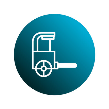 This icon illustrates a water purification system on a gradient background, ideal for demonstrating technological solutions for clean water resources.のイラスト素材