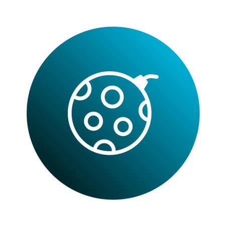 A minimalist graphic of a Christmas ornament inside a circle, perfect for holiday designs. Its simplicity makes it versatile and suitable for various projects.のイラスト素材