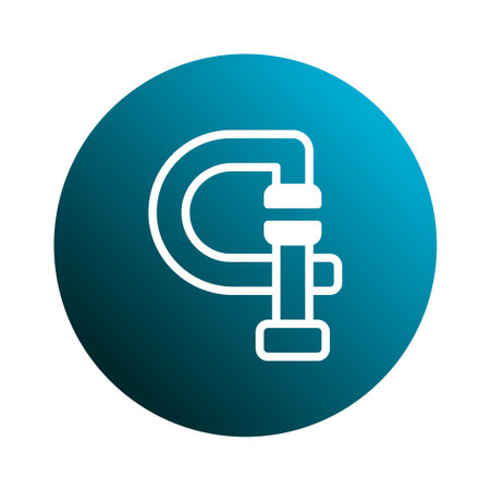 A clean and simple illustration of a mechanical clamp, ideal for representing construction, engineering, or manufacturing concepts.のイラスト素材