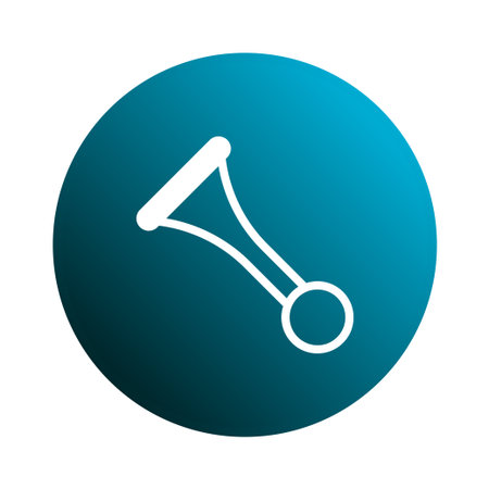 A white outline illustration showcases a bicycle horn icon set against a blue gradient circle...
