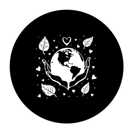Illustration of hands holding the earth globe, representing environmental protection and care for the planet. Vector design for Save Environment Day.のイラスト素材