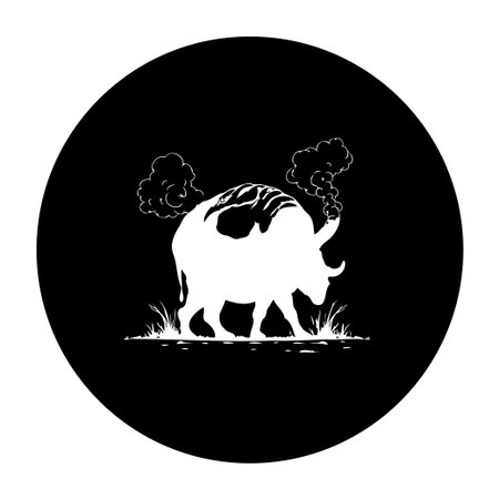 A striking silhouette of a bison against a dark background creates a powerful and evocative image. Symbolizing strength and resilience, this graphic art adds a touch of wild nature to any project.のイラスト素材