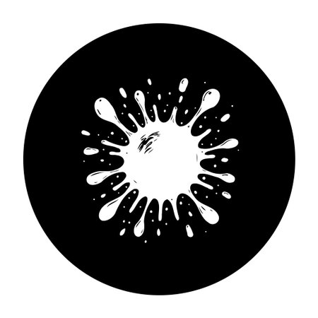 Elegant splash effect design illustration on black background. Perfect for decorative design purposes, artistic projects and any creative work. Isolated element with a silhouette style.のイラスト素材