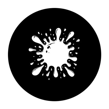 A striking white paint splash against a black backdrop evokes abstract expressionism. This image can be used as a design element or artistic background.のイラスト素材