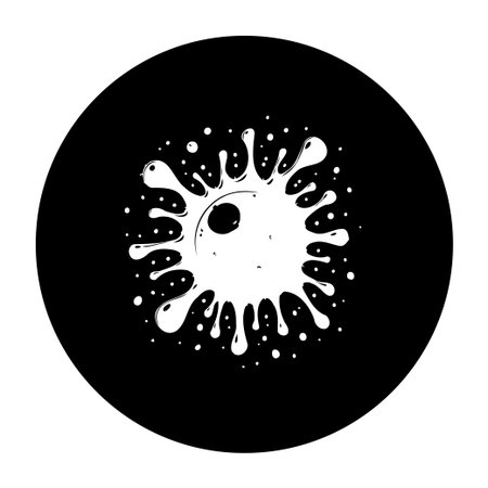 A striking abstract design featuring a white splatter on a black backdrop. Its simplicity makes it ideal for versatile graphic projects, adding a touch of modern elegance.のイラスト素材