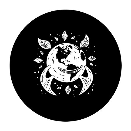 Illustration featuring planet earth being cradled by hands, surrounded by leaves, representing environmental care, conservation, and sustainable practices for a healthy planet.のイラスト素材