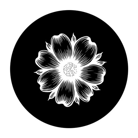 A simple and elegant vector illustration of a dog rose flower. Perfect for adding a touch of nature to any project with a botanical touch.のイラスト素材