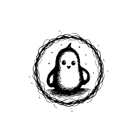 A whimsical, hand-drawn illustration of a cute ghost, perfect for Halloween decorations and playful designs, evoking a sense of fun and festive spirit.のイラスト素材