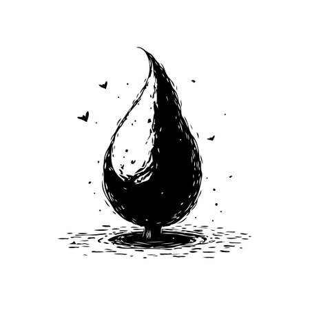 A monochrome, abstract illustration of a tree evoking nature, growth, and sustainability. An artistic expression of environmental themes through a minimal design.のイラスト素材
