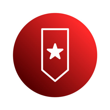 The image features a red and white bookmark icon, a great visual for websites and apps to indicate saved items or favorites.のイラスト素材