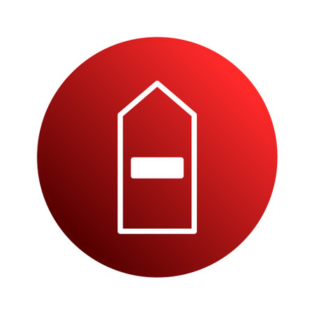 This image shows a white remove location icon on a vibrant red circle, suitable for maps, navigation, and modern interface designs.のイラスト素材