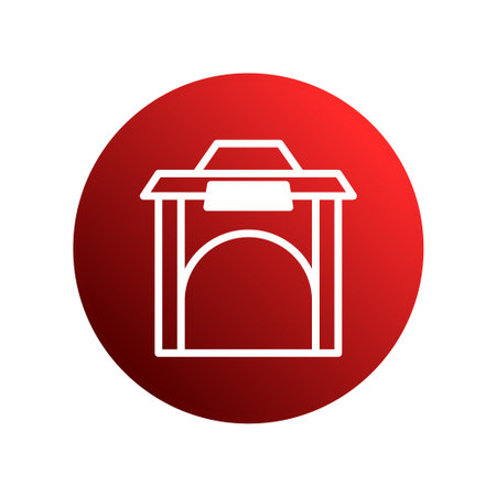 A clean, minimalist vector illustration of a trash can icon, set against a bold red circular background. Perfect for designs related to recycling, waste management, or environmental themes.のイラスト素材
