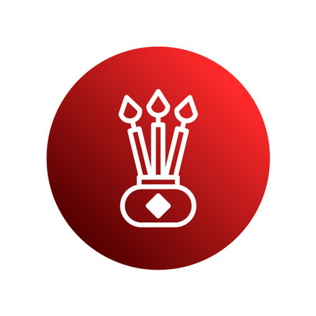 A simple minimalist icon design featuring a Chinese New Year theme. The graphic, set against a gradient red background circle, is perfect for graphic designers seeking a festive touch.のイラスト素材