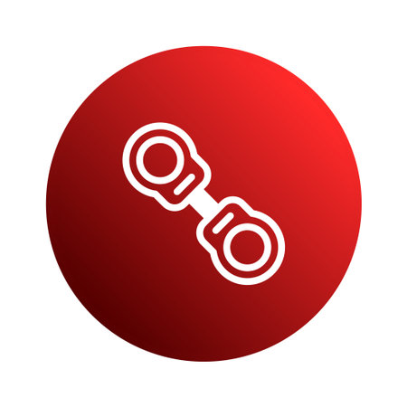 A minimalist image featuring a stylized connection icon against a red backdrop, representing relationships, unity, and modern design concepts.のイラスト素材