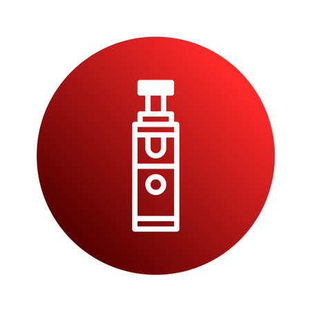 A clean and modern illustration featuring a white vape pen icon centered on a red circular background, representing the vaping trend and technological advancements.のイラスト素材