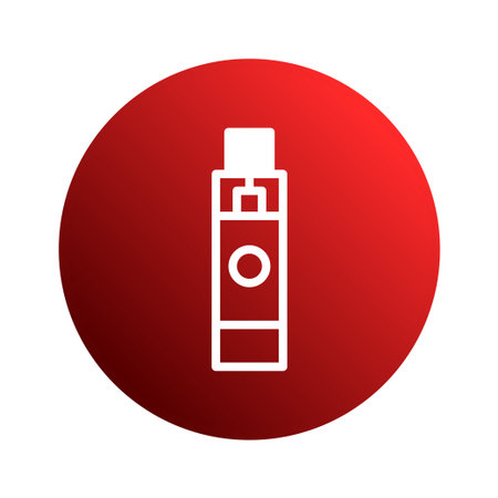 A simple, modern illustration of a vaporizer silhouette against a red gradient background, suitable for technology or lifestyle-related projects.のイラスト素材