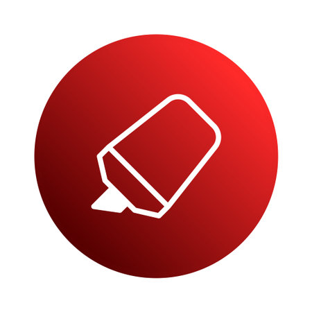 A white marker illustration on a red circle provides a clean graphic perfect for presentations or web design, conveying creativity and highlighting concepts.のイラスト素材