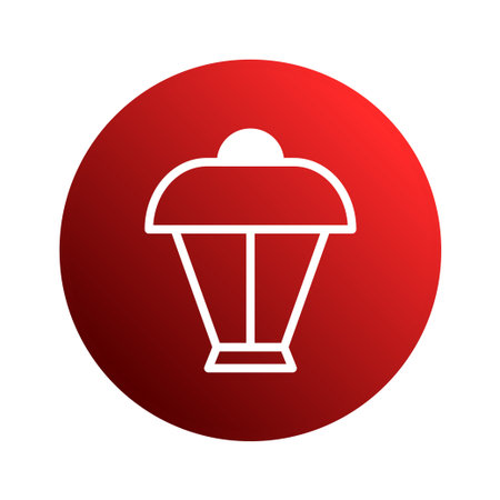 A clean and modern illustration of a white streetlight symbol on a red gradient background, suitable for graphic design or icon use.のイラスト素材