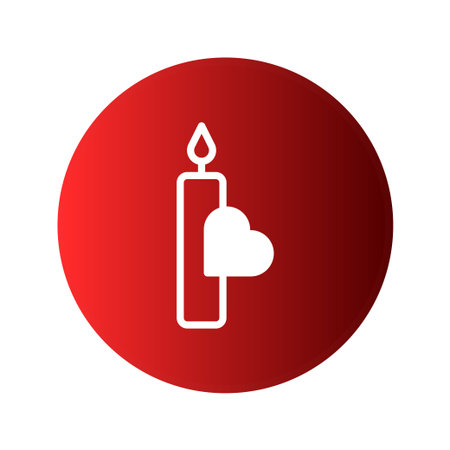 An iconic image of a Valentine's Day candle, symbolizing love and warmth. The design is simple and romantic, perfect for expressing affection and celebrating the holiday.のイラスト素材