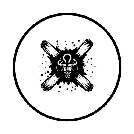 Egyptian ankh symbol illustration with bandage crisscross circle background, representing egyptian culture, is a vector design that embodies ancient tradition, spirituality, and cultural aesthetics.のイラスト素材