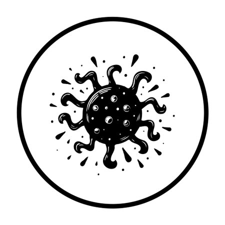 This is a simple vector of the coronavirus virus, ideal for informational and healthcare-related projects. This image is easy to use and very relevant.のイラスト素材