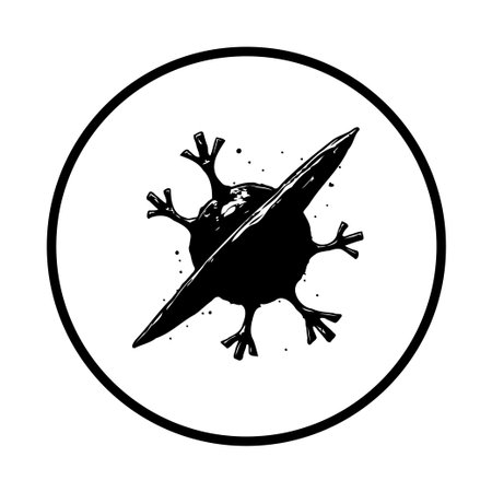 Illustration displaying a virus interception of a cell, representing breakthroughs in medical treatment, prevention strategies, and research advancements targeting viral infections.のイラスト素材