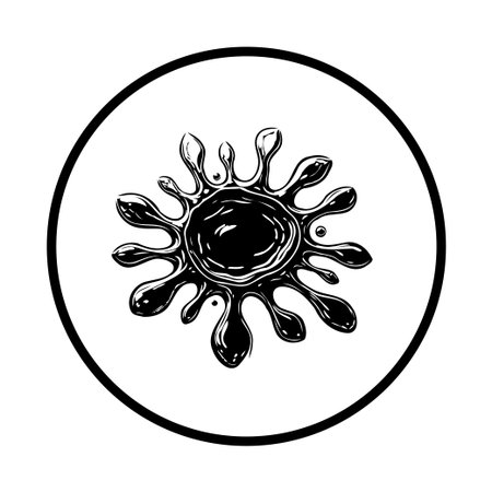 A striking black ink blot graphic element, perfect for adding an artistic and edgy touch to designs, branding, and creative projects. This design is sure to capture attention.のイラスト素材