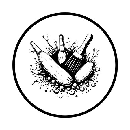 The image showcases a line art illustration of art brushes, symbolizing artistic creativity and design. Suitable for various creative projects and design concepts.のイラスト素材