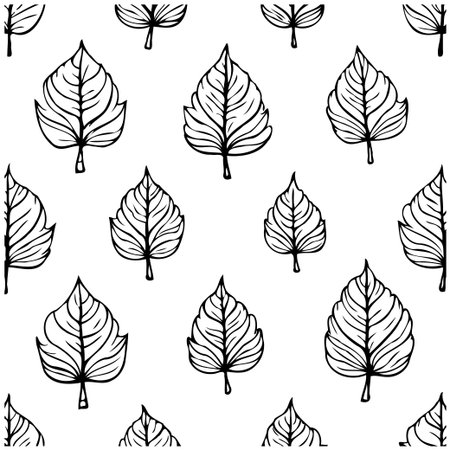 Seamless pattern of leaves on white background. Elegant design for fabric, textile, wallpaper and creative projects with nature theme. Vector illustration.のイラスト素材